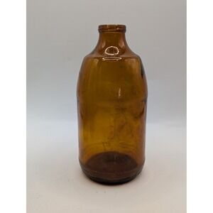 Vintage Amber Glass Stubby Bottle No Deposit No Refill Brown Collectible 6 Inch